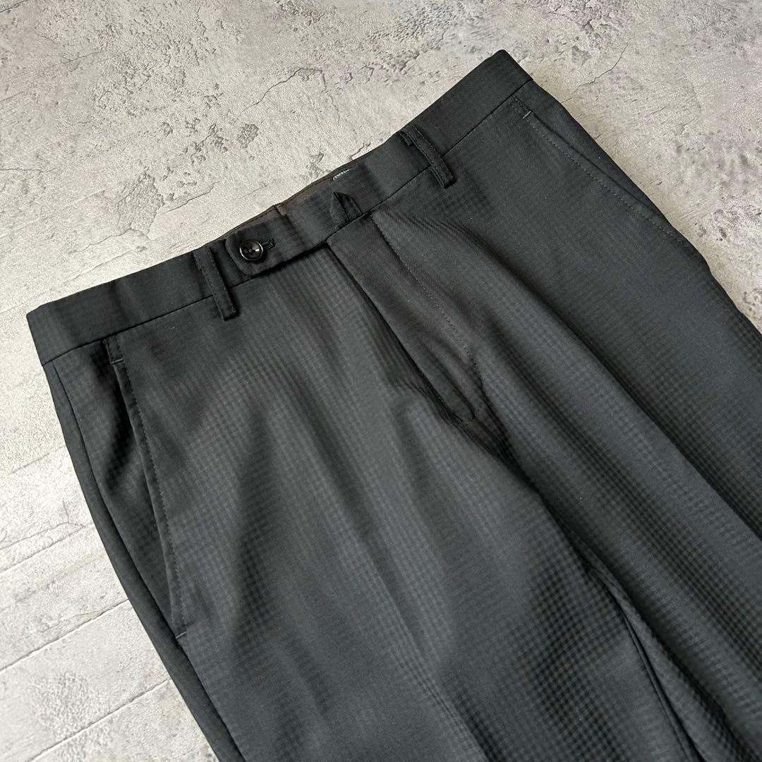 未使用級 リスペクトネロ 最高級ライン シャドウチェック 3ピース スーツ 濃紺