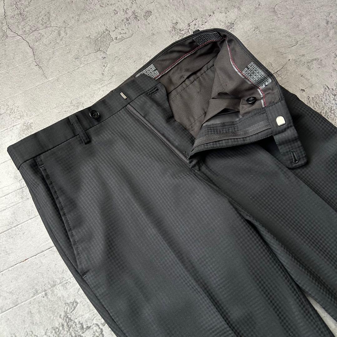 未使用級 リスペクトネロ 最高級ライン シャドウチェック 3ピース スーツ 濃紺