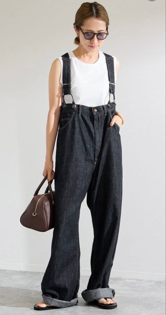 PON 　FRAMeWORK PAYDAY サスペンダー付きデニム