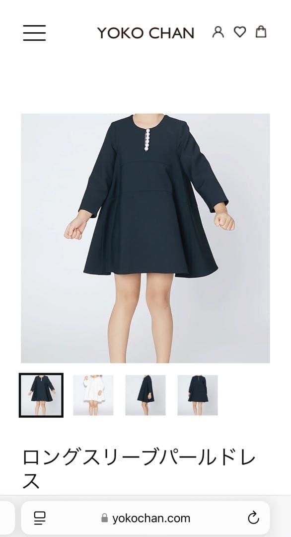 【YOKOCHAN】ロングスリーブパールドレス