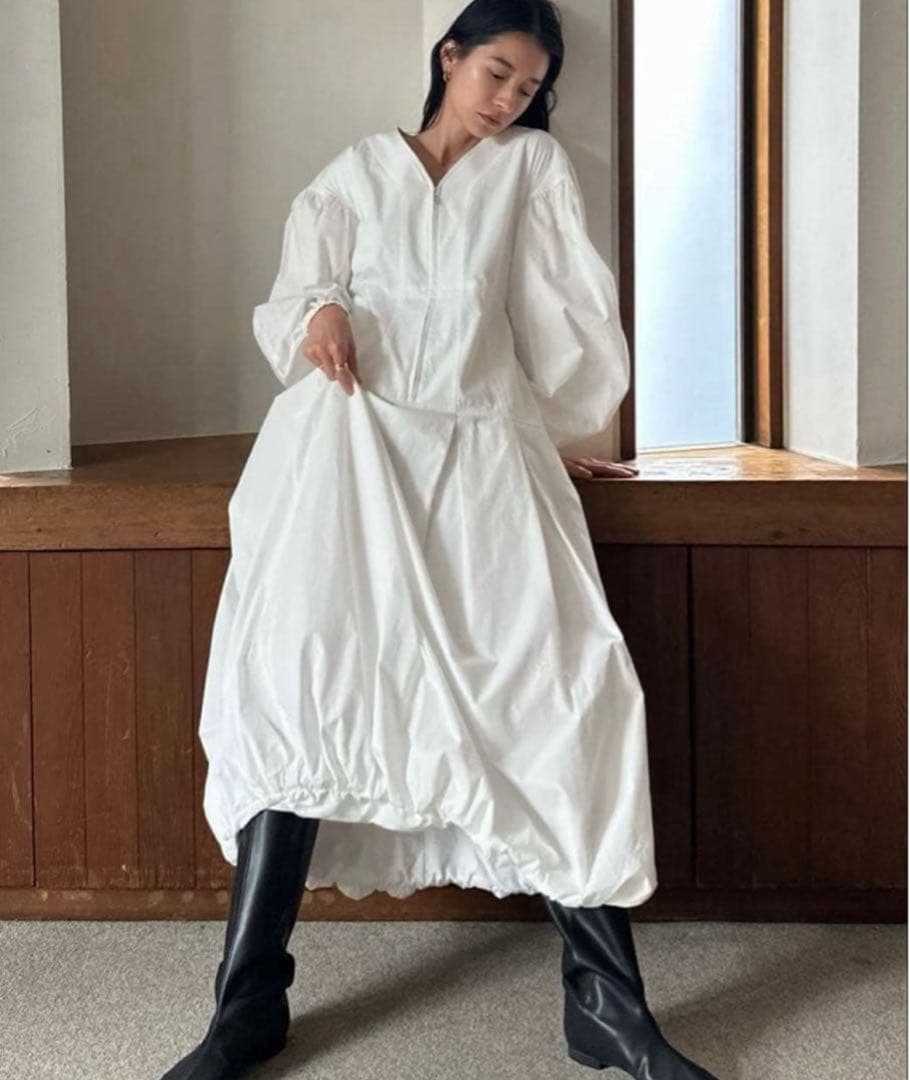 ワンピース CLANE FRONT ZIP BALLOON ONEPIECE