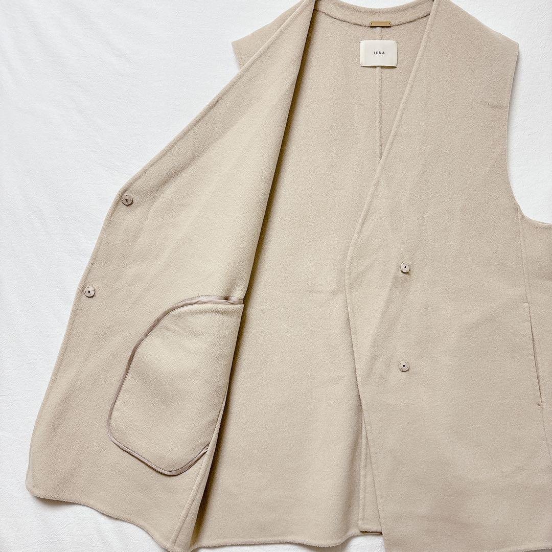 イエナ◆ジレ ベスト ベージュ ウール100％ Vネック レイヤード 大人女子
