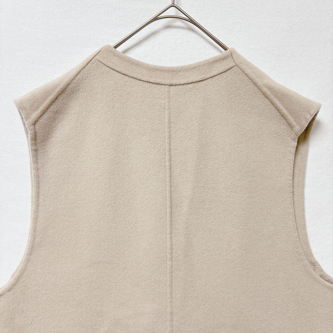 イエナ◆ジレ ベスト ベージュ ウール100％ Vネック レイヤード 大人女子