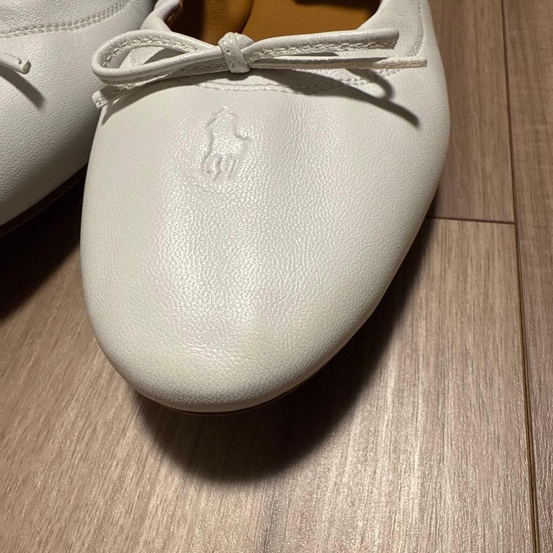 ホワイトバレエシューズ レザー製