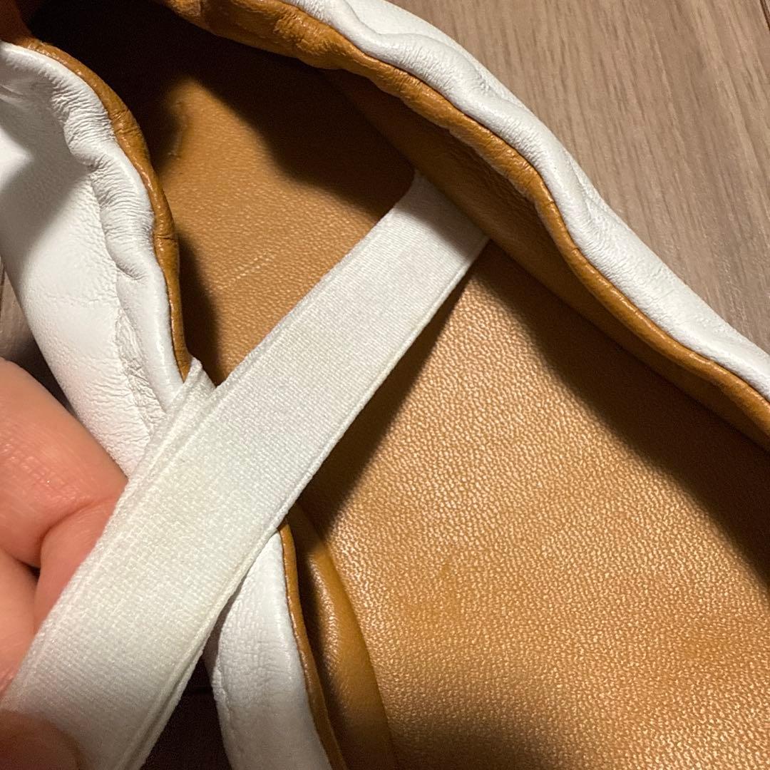 ホワイトバレエシューズ レザー製