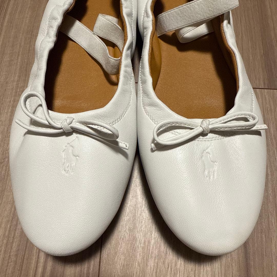 ホワイトバレエシューズ レザー製
