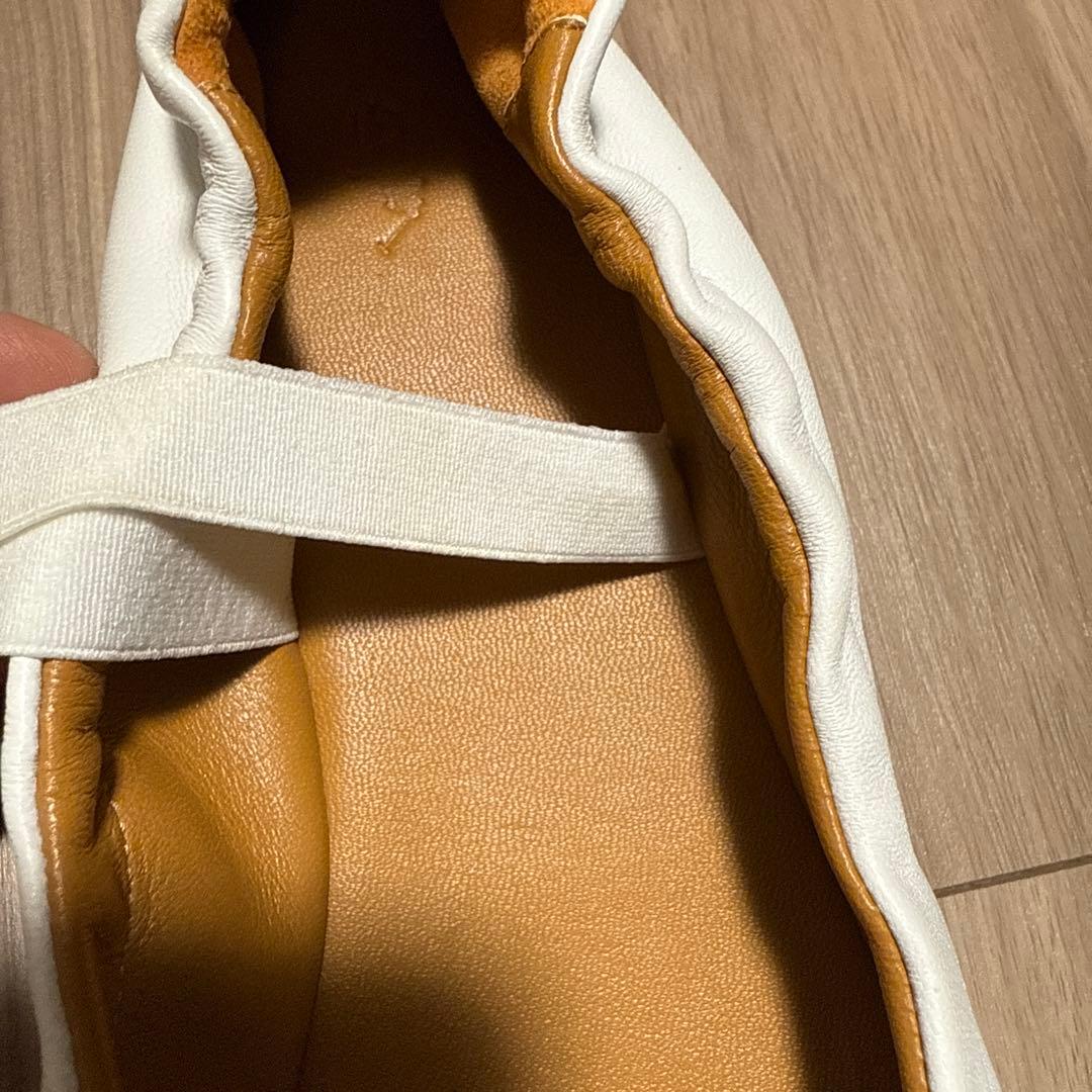 ホワイトバレエシューズ レザー製