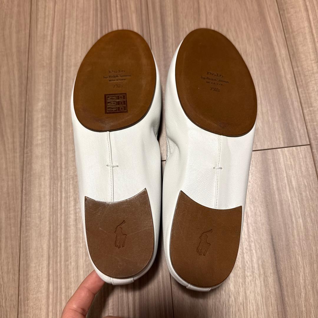 ホワイトバレエシューズ レザー製