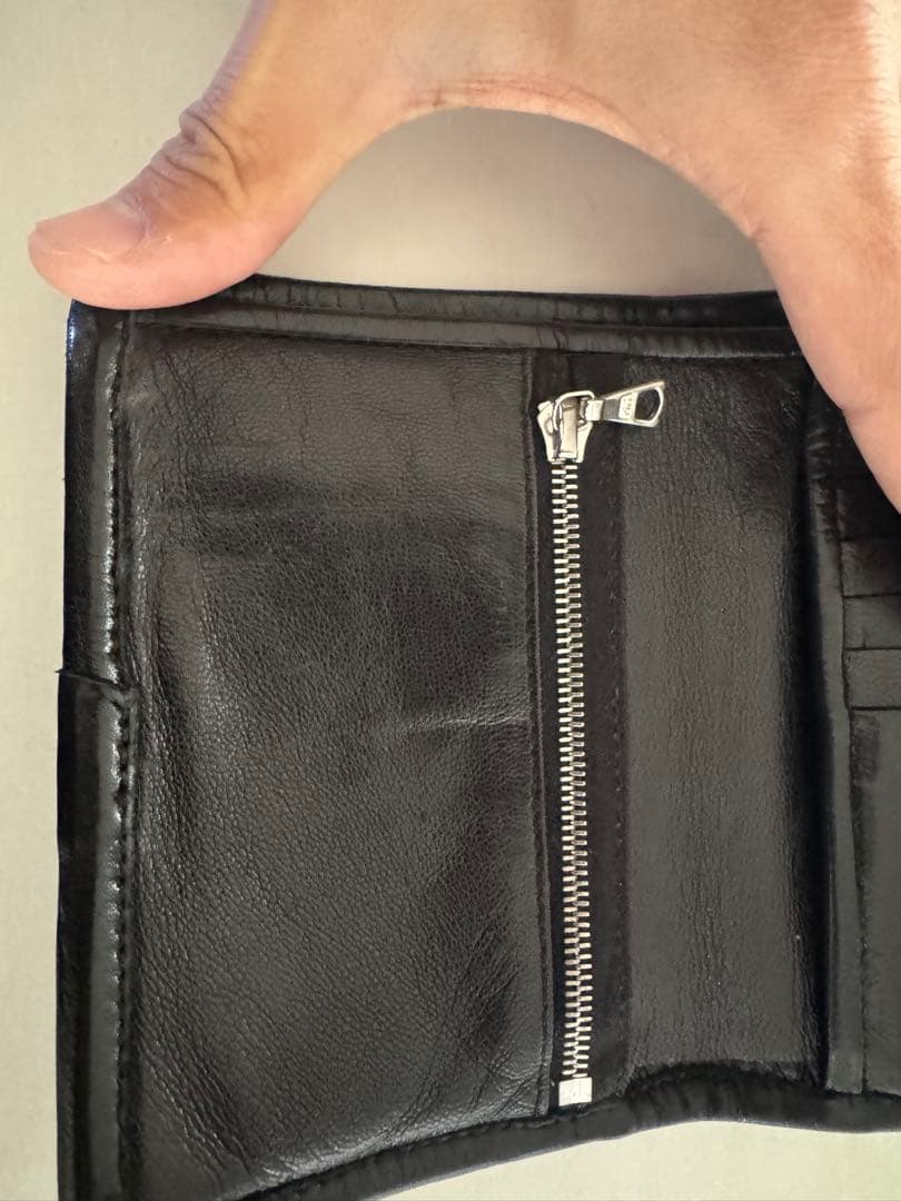 ビルウォールレザー　シャークレザー　ミディアムウォレット ブラック/シルバー