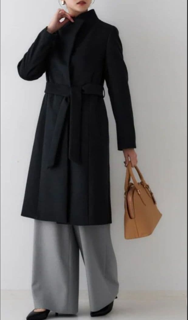 UNTITLED ウール　スタンドカラー ロングコート