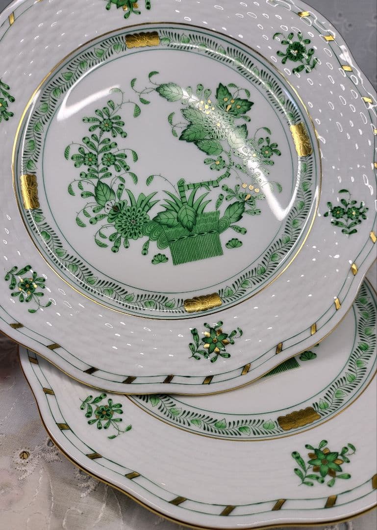 2枚✨未使用近✨ヘレンド インドの華 プレート 19cm皿 デザート