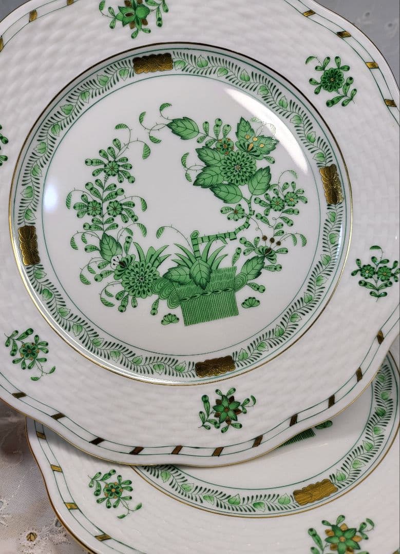 2枚✨未使用近✨ヘレンド インドの華 プレート 19cm皿 デザート