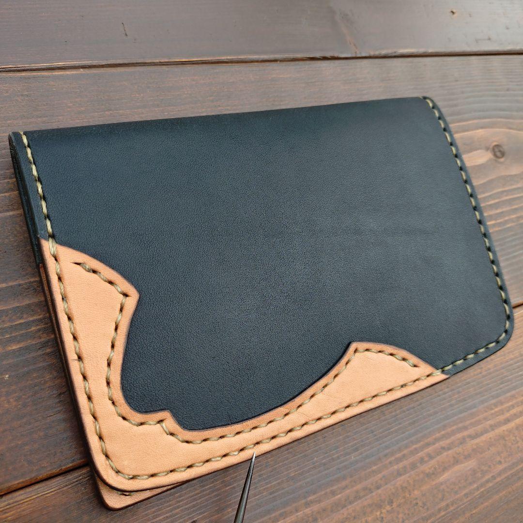 栃木オイルレザー‼️レザー通帳ケース　レザーお薬手帳ケース 【ハンドメイド品】