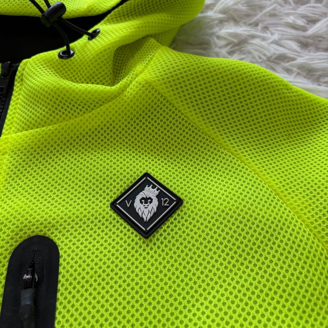 V12 ゴルフ パーカー メッシュ イエロー ブルゾン ジップ