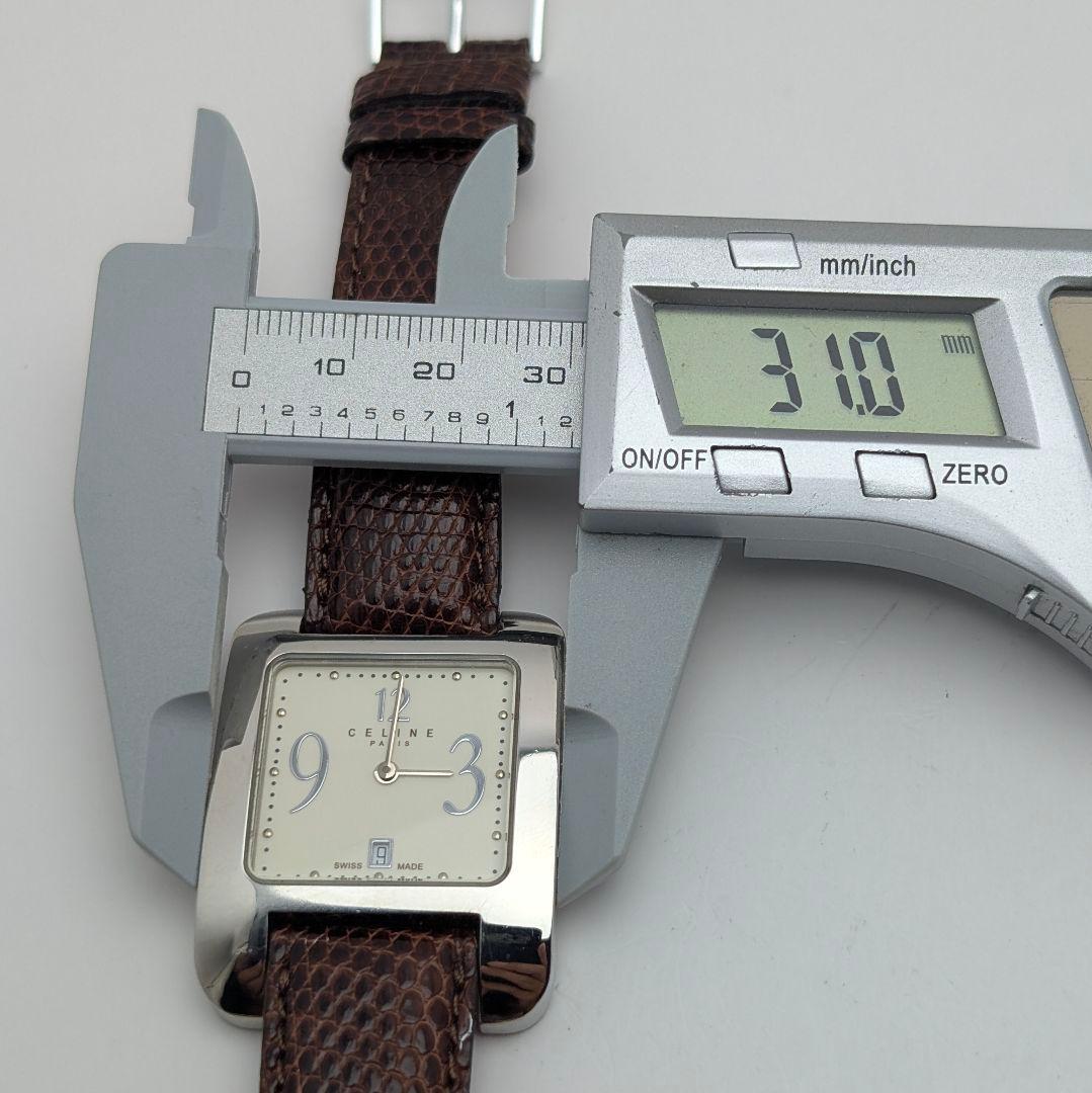 CELINE セリーヌ キャレカフ レディース腕時計 スクエア 稼働品