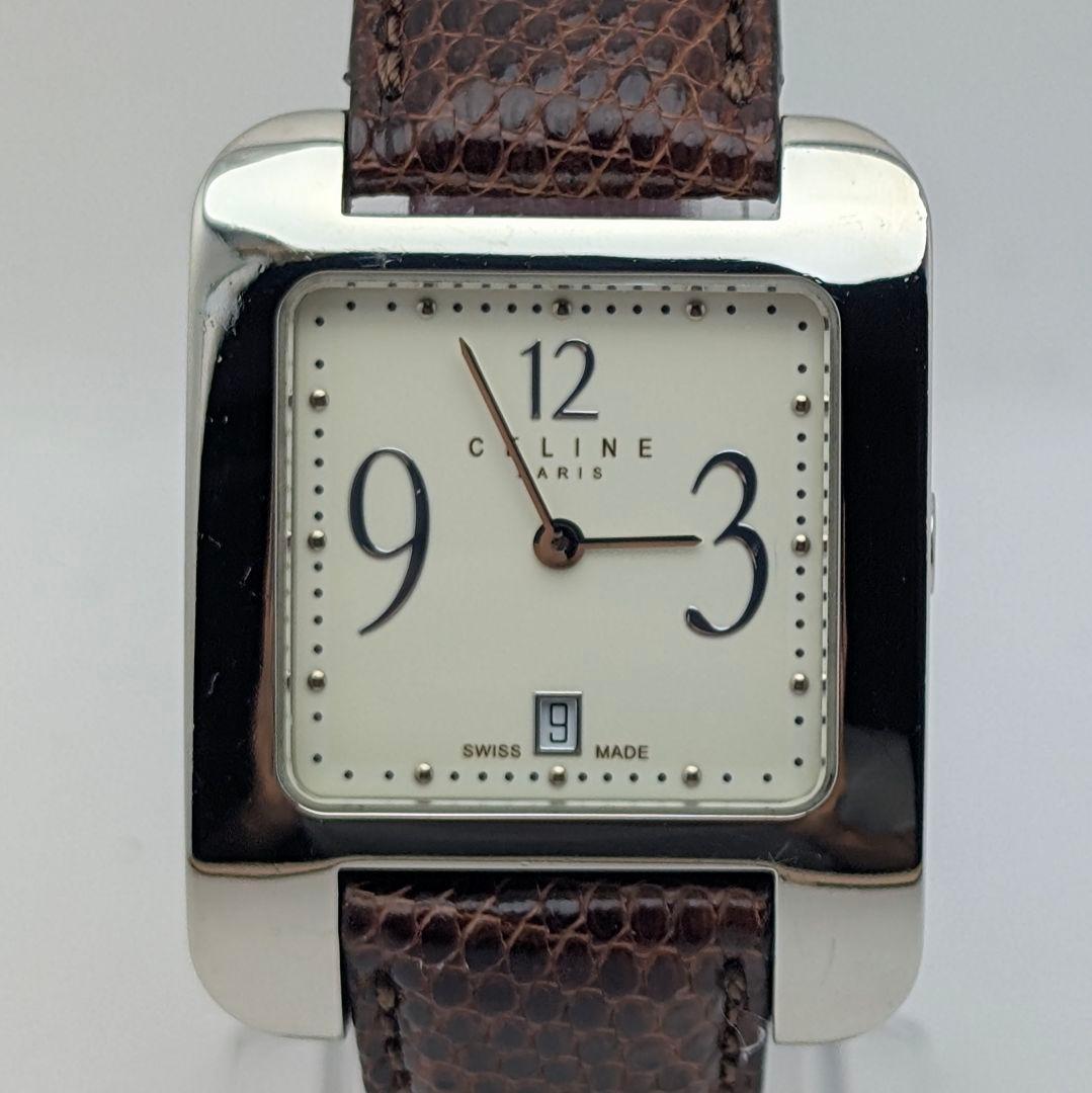 CELINE セリーヌ キャレカフ レディース腕時計 スクエア 稼働品