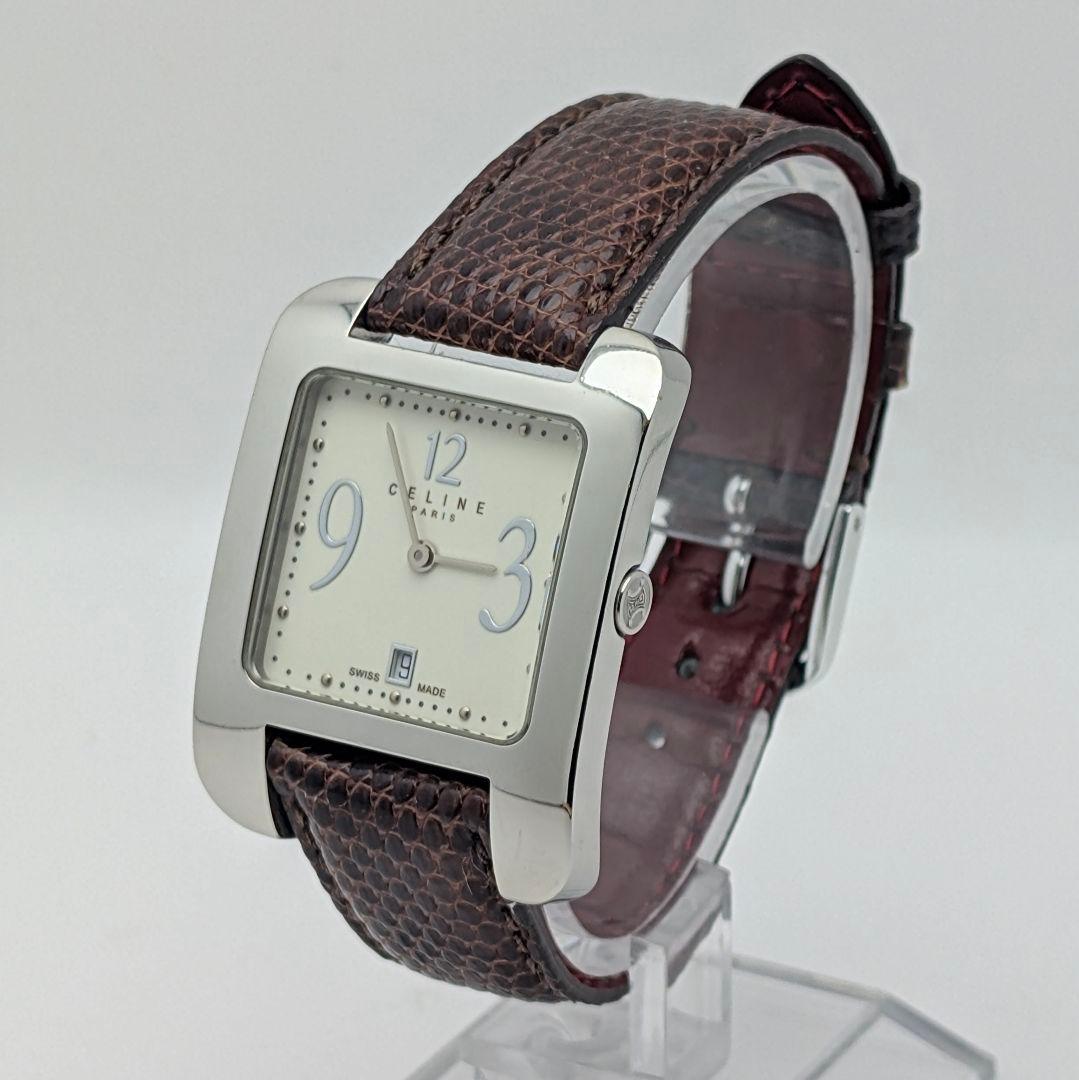 CELINE セリーヌ キャレカフ レディース腕時計 スクエア 稼働品