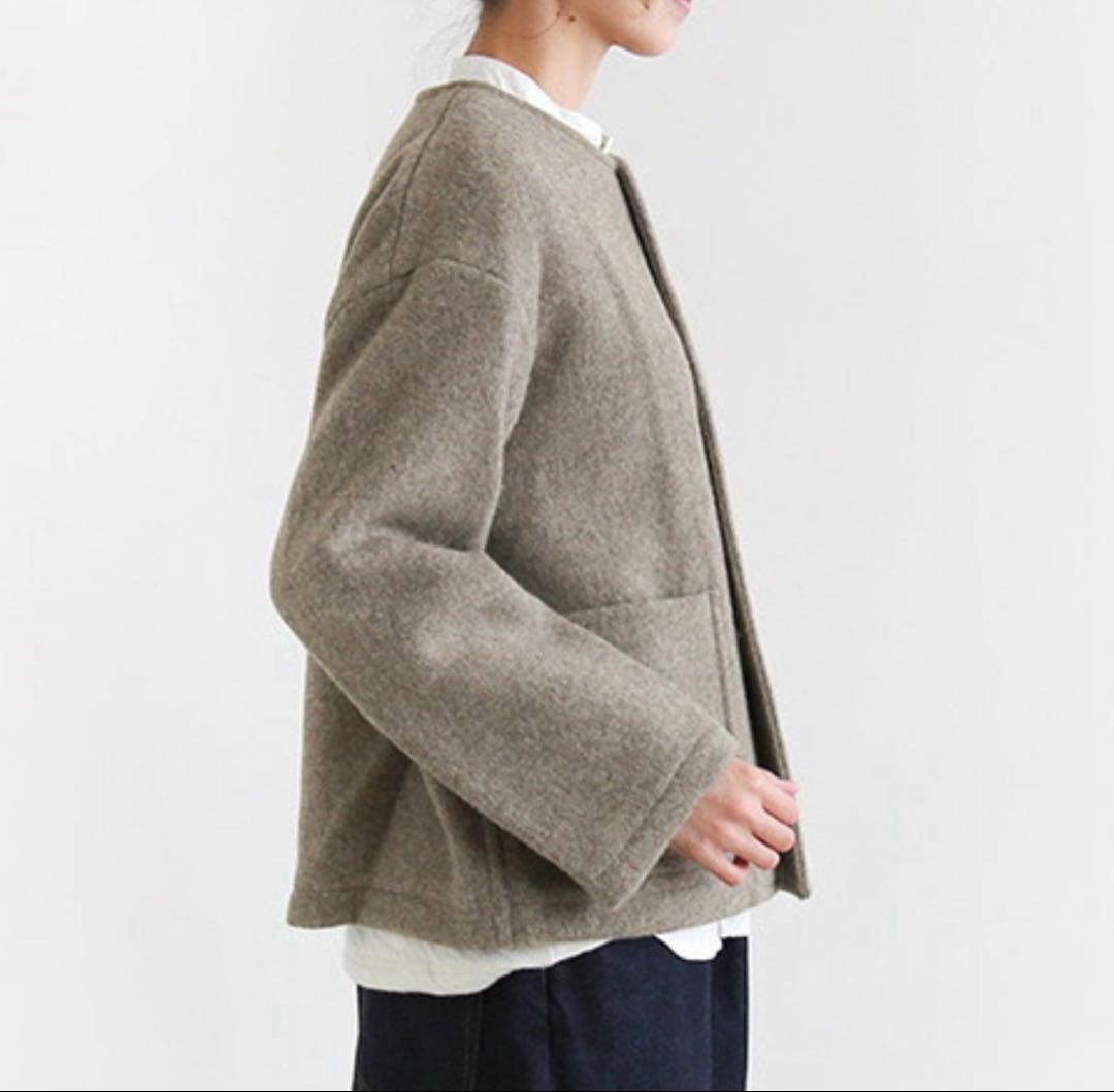 DANTON(ダントン) ウールモッサライトパイルノーカラージャケット36
