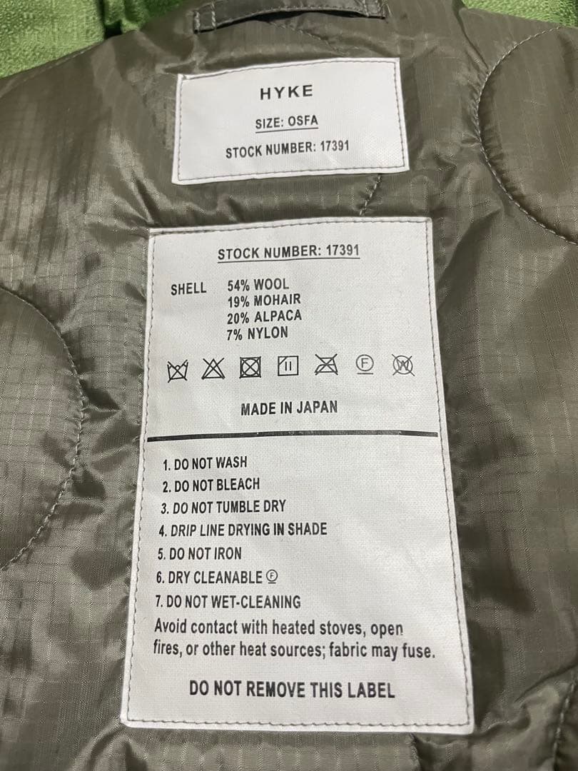 hyke ハイク　アストラカンベスト　ボアベスト　キルティングベスト