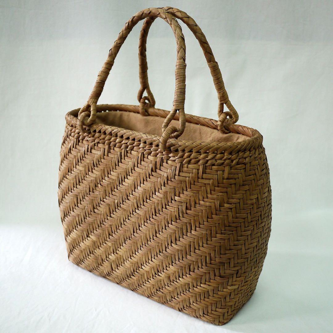 【特選】山葡萄（やまぶどう）かごバッグ 最高級天然素材 4mm 斜網代編 B7