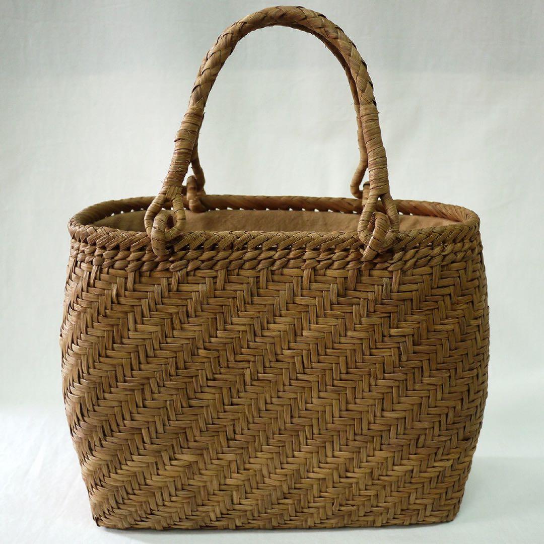 【特選】山葡萄（やまぶどう）かごバッグ 最高級天然素材 4mm 斜網代編 B7