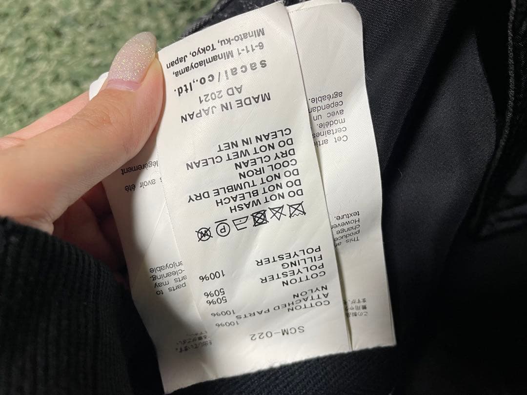 sacai / Denim x MA-1 Jacket / 黒 / size:1