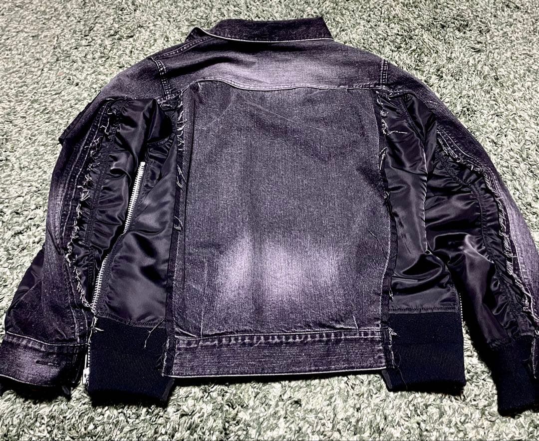 sacai / Denim x MA-1 Jacket / 黒 / size:1