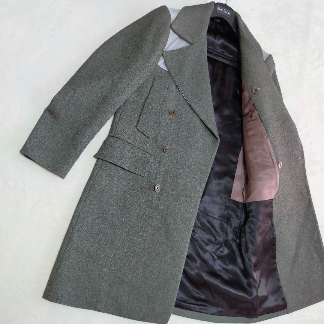Paul Smith　異素材ドッキング　ダブルブレストロングチェスターコート