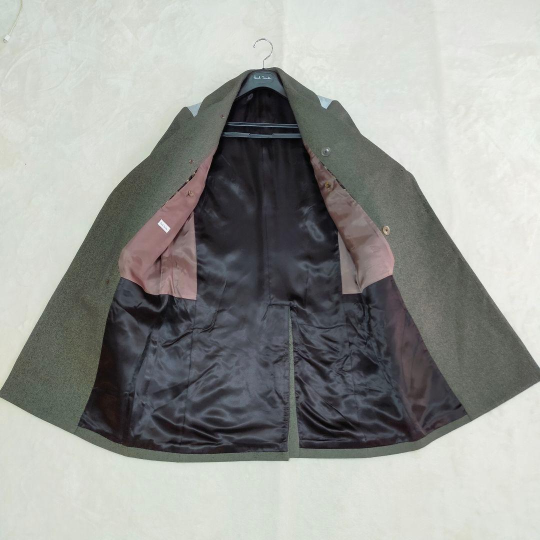 Paul Smith　異素材ドッキング　ダブルブレストロングチェスターコート