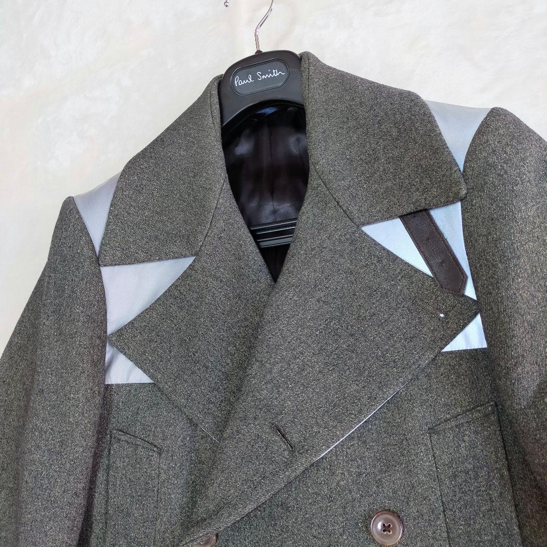 Paul Smith　異素材ドッキング　ダブルブレストロングチェスターコート