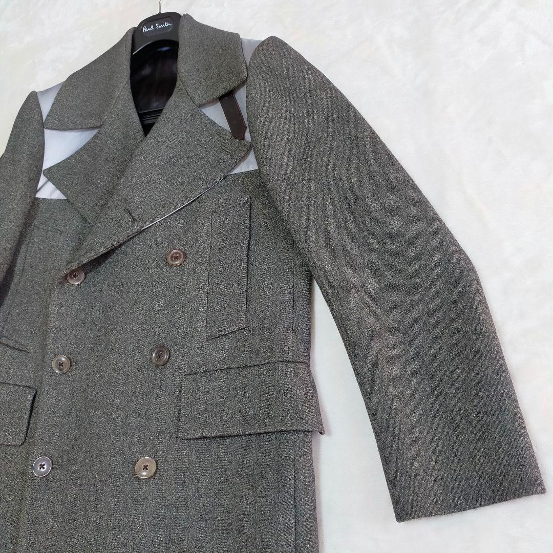 Paul Smith　異素材ドッキング　ダブルブレストロングチェスターコート