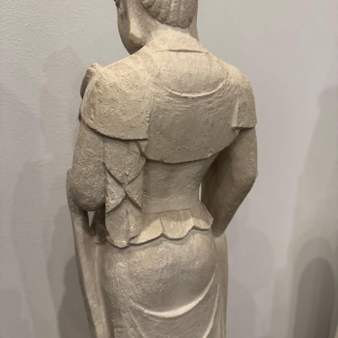 聖観音菩薩立像 石像 台座付 大型サイズ(高さ74cm)