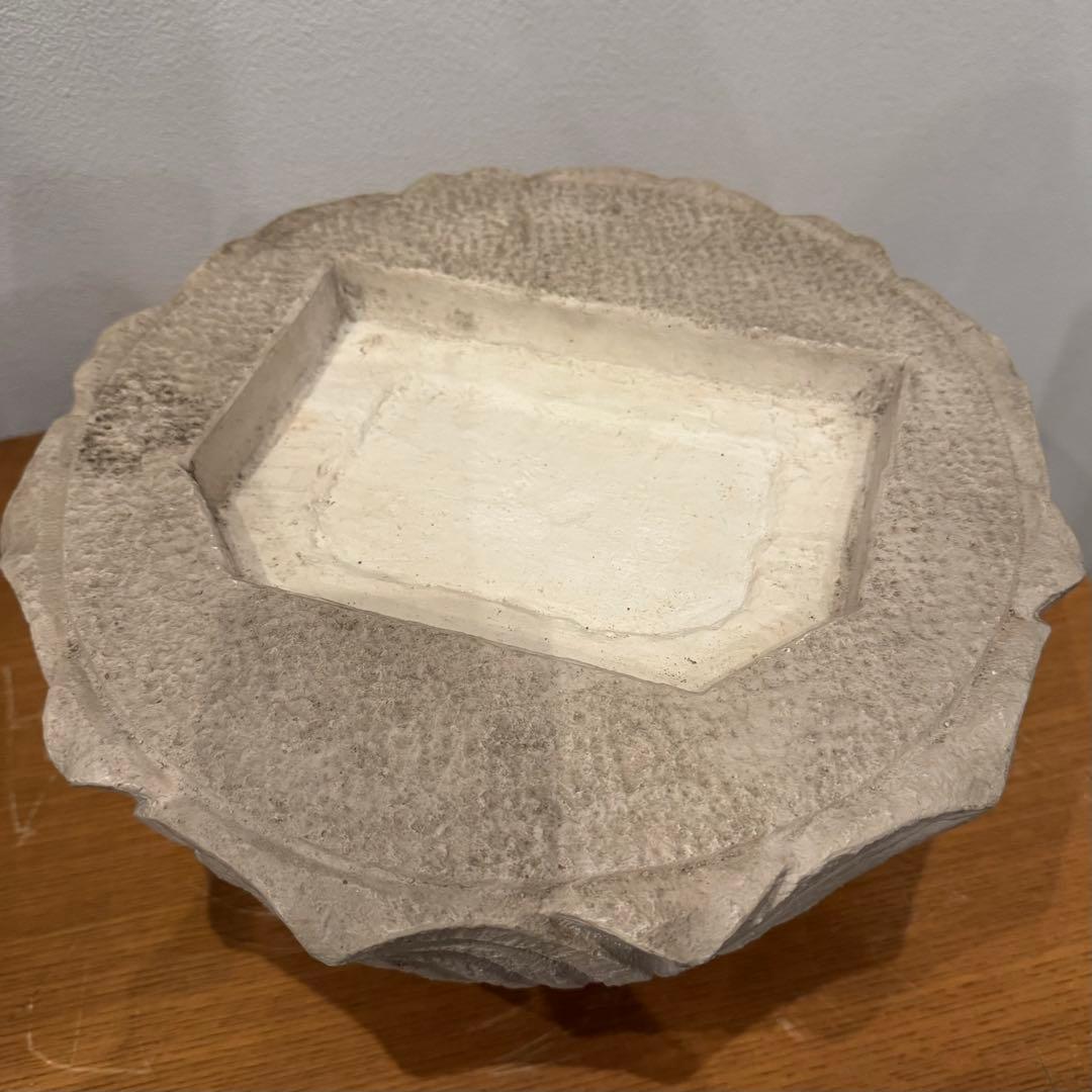 聖観音菩薩立像 石像 台座付 大型サイズ(高さ74cm)