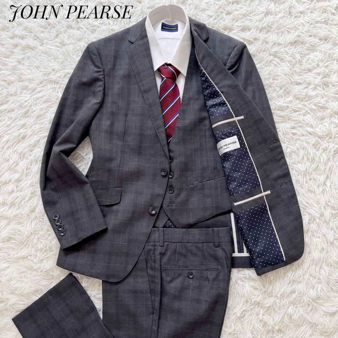 3ピース⭐︎JOHN PEARSE Londonセットアップスーツ ウィンドペンS