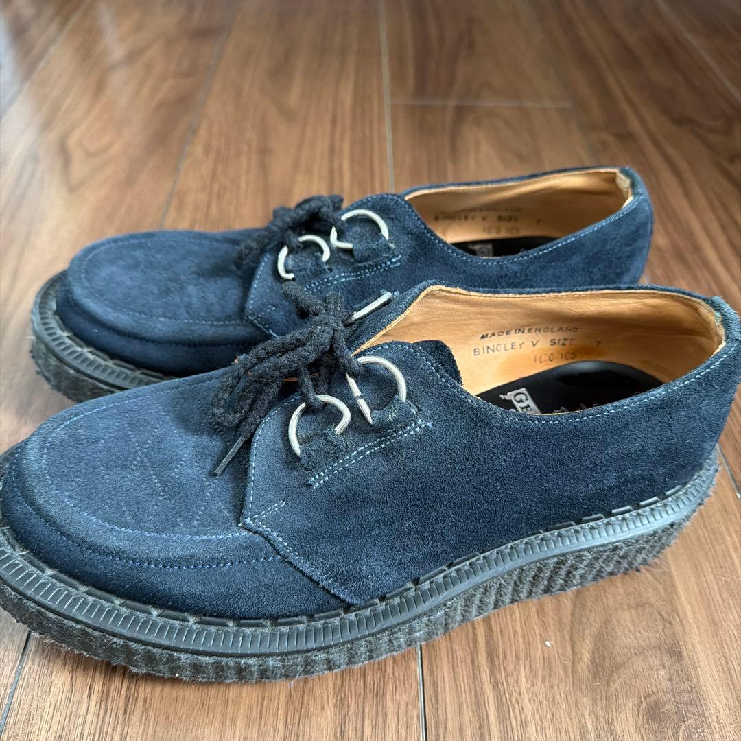 E COX（ジョージコックス）別注　スエード　ネイビー　UK7 26