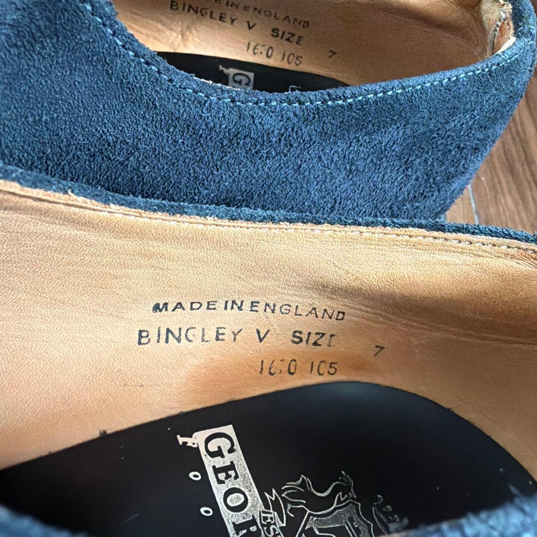 E COX（ジョージコックス）別注　スエード　ネイビー　UK7 26