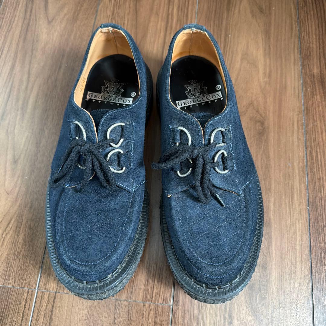 E COX（ジョージコックス）別注　スエード　ネイビー　UK7 26