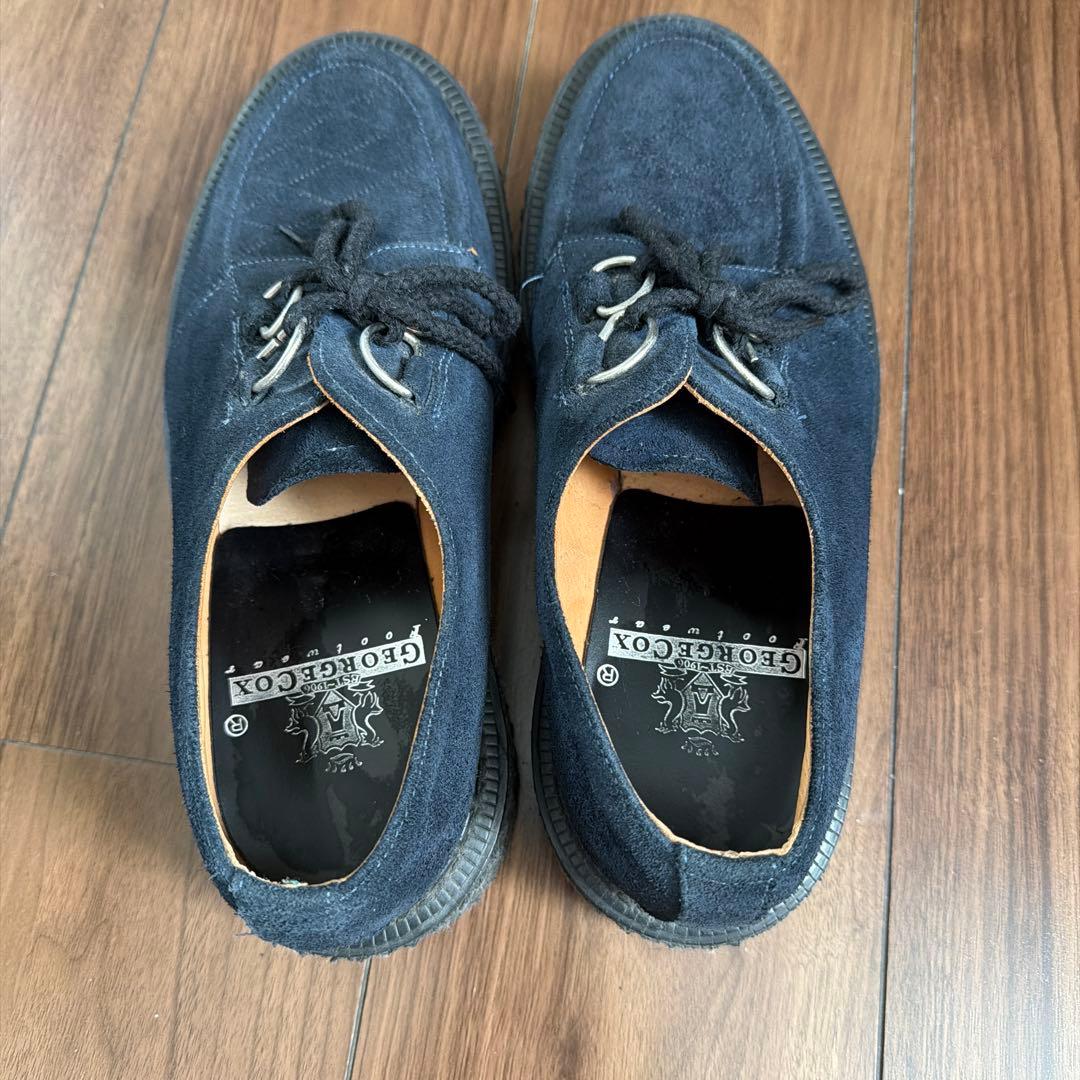 E COX（ジョージコックス）別注　スエード　ネイビー　UK7 26