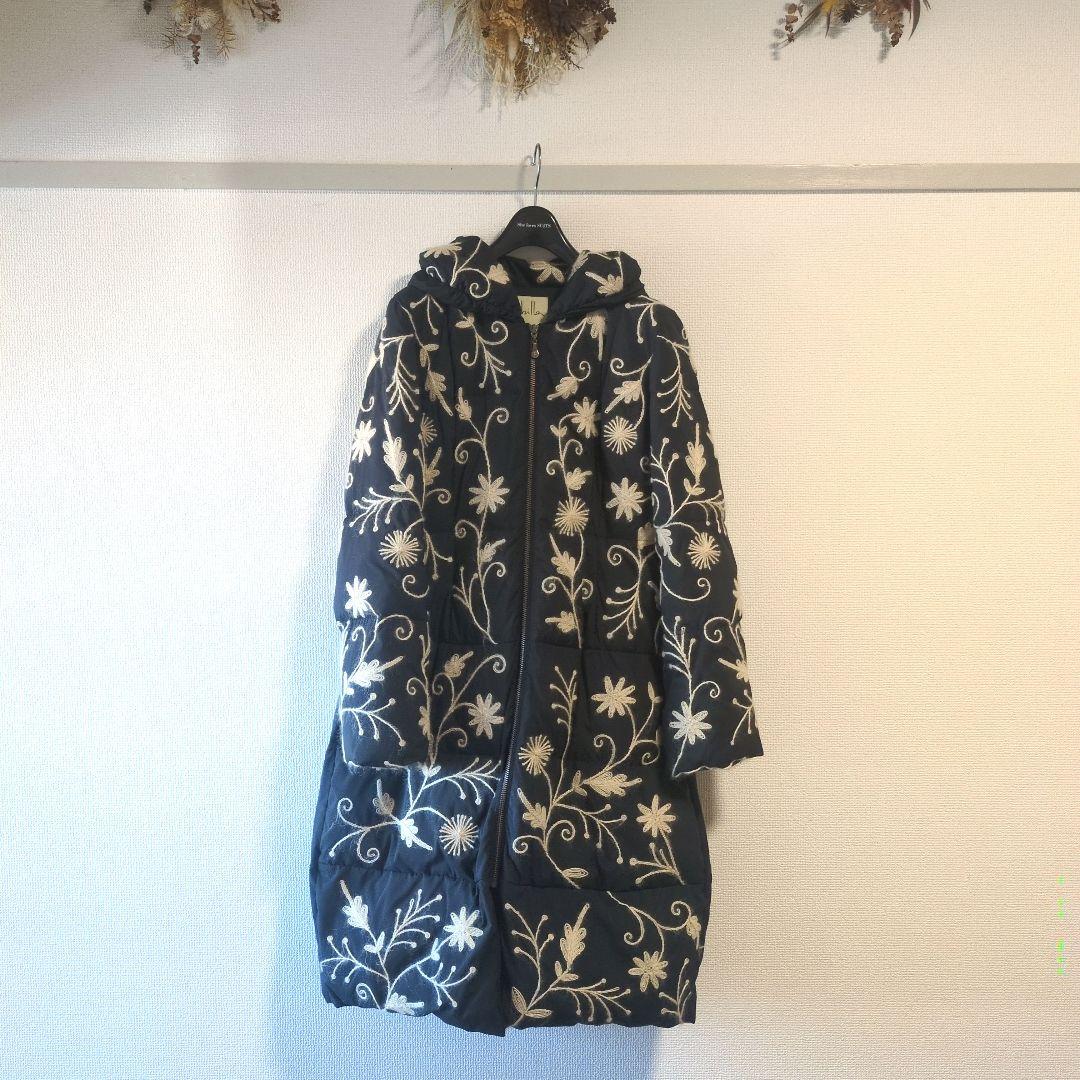 【美品】 Syhilla 刺繍 ロングコート花柄刺繍 シビラ