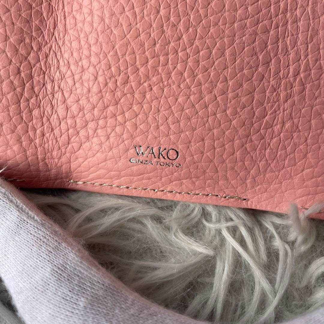【極美品】ワコウ 三つ折り財布 パステルピンク