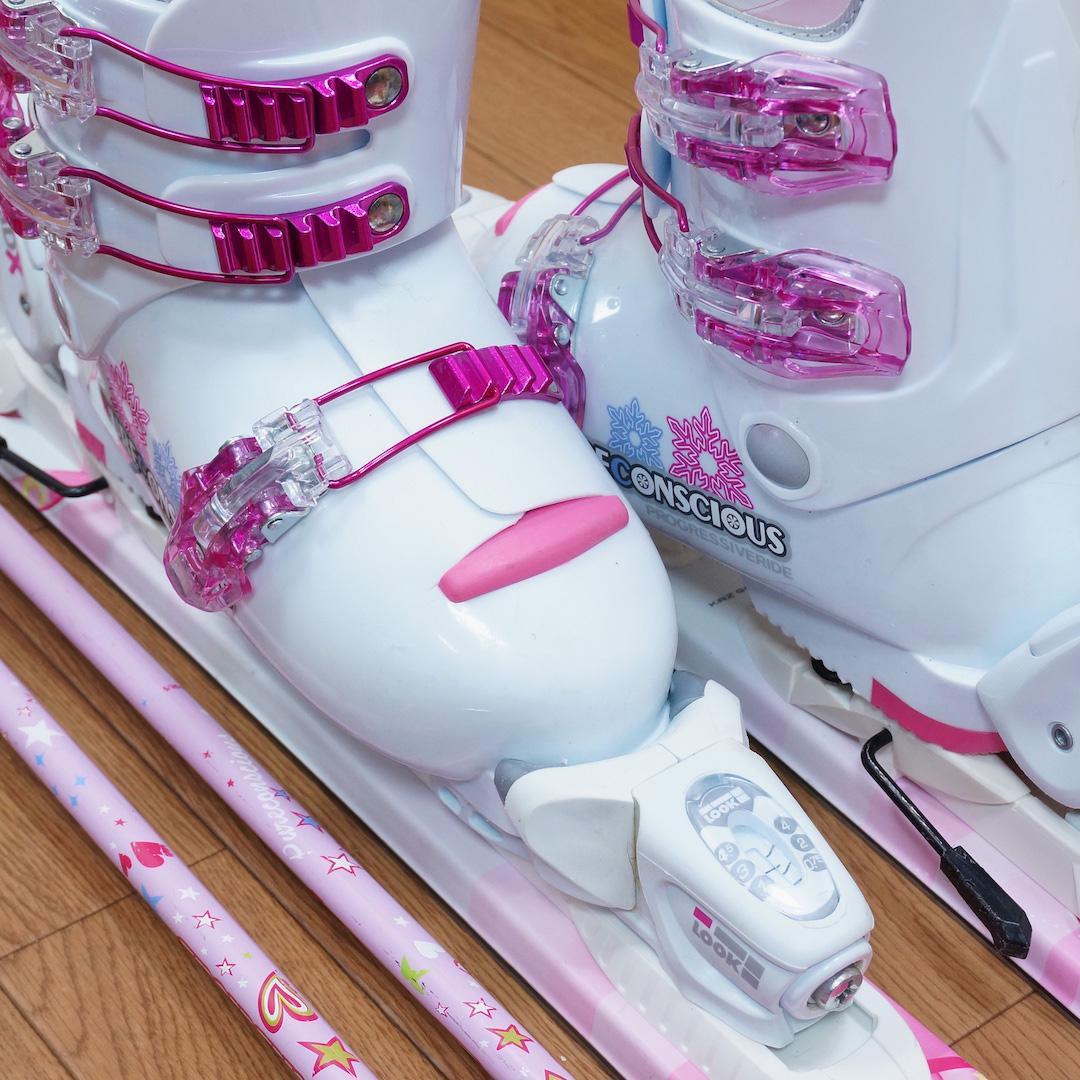 メンテ済 137cm 靴23cm KAZAMA スキーセット (140)