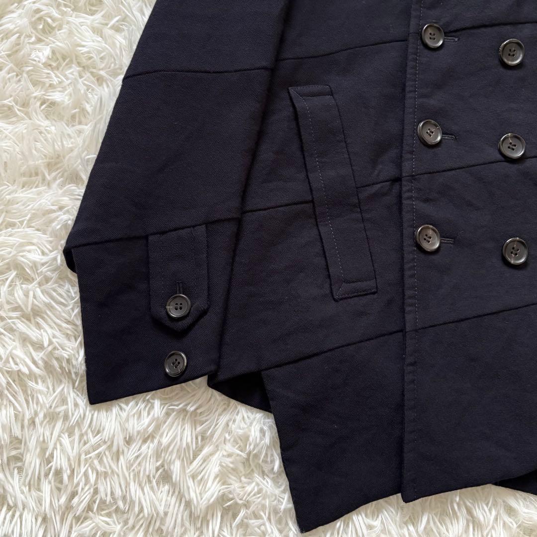 美品 コムデギャルソンオムプリュス 変形Pコート ウール ネイビー