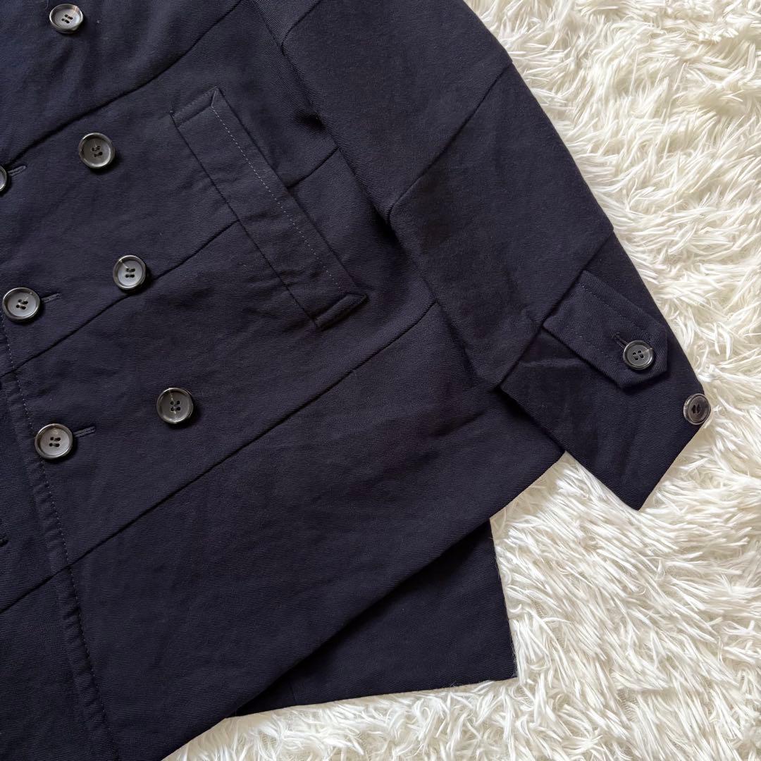 美品 コムデギャルソンオムプリュス 変形Pコート ウール ネイビー