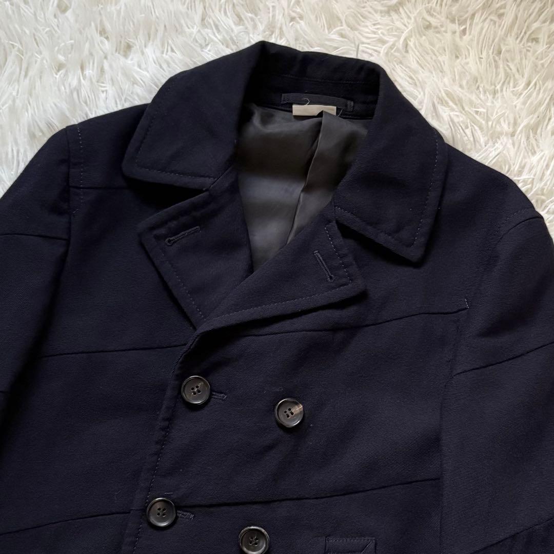 美品 コムデギャルソンオムプリュス 変形Pコート ウール ネイビー