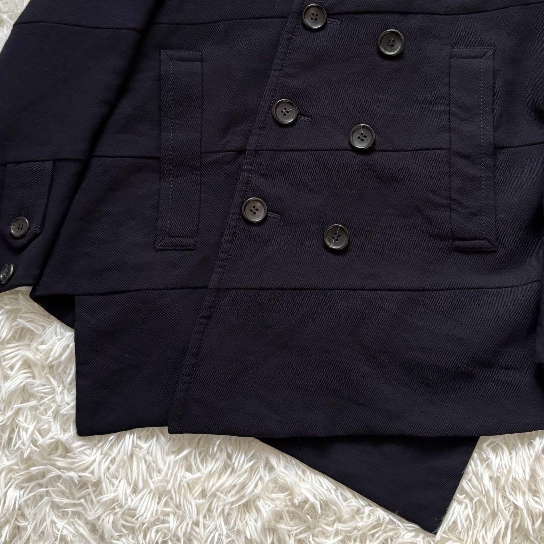 美品 コムデギャルソンオムプリュス 変形Pコート ウール ネイビー