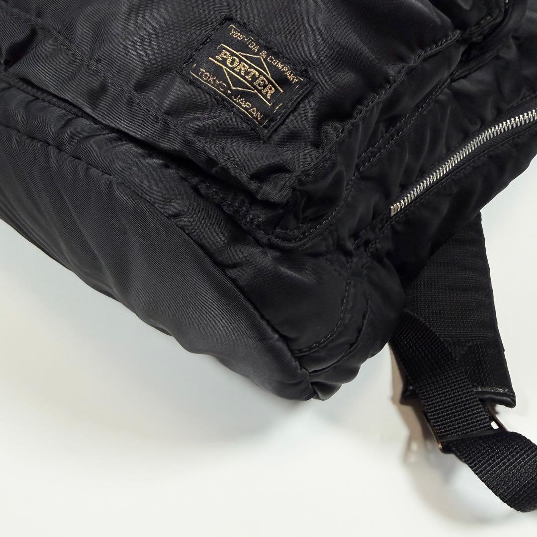 【美品】ポーター　リュック　バックパック　タンカー　ナイロン　巾着　ブラック