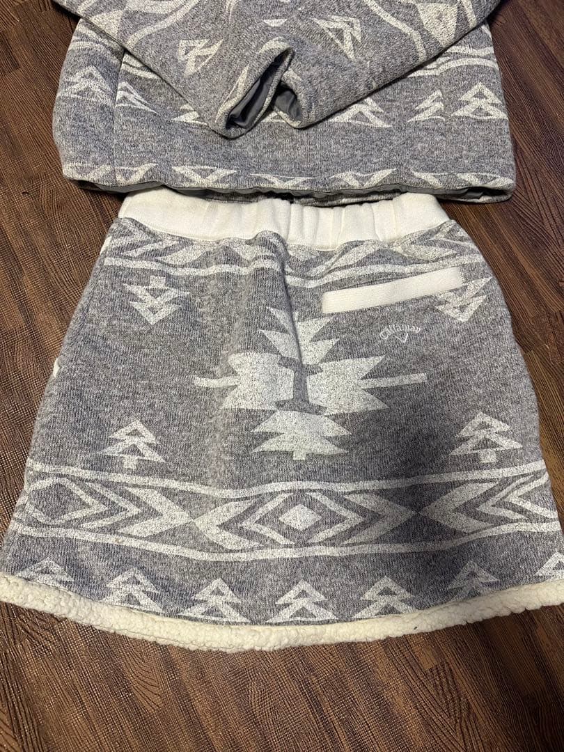 Callaway 幾何学模様 フード付きジャケット スカートセットアップ