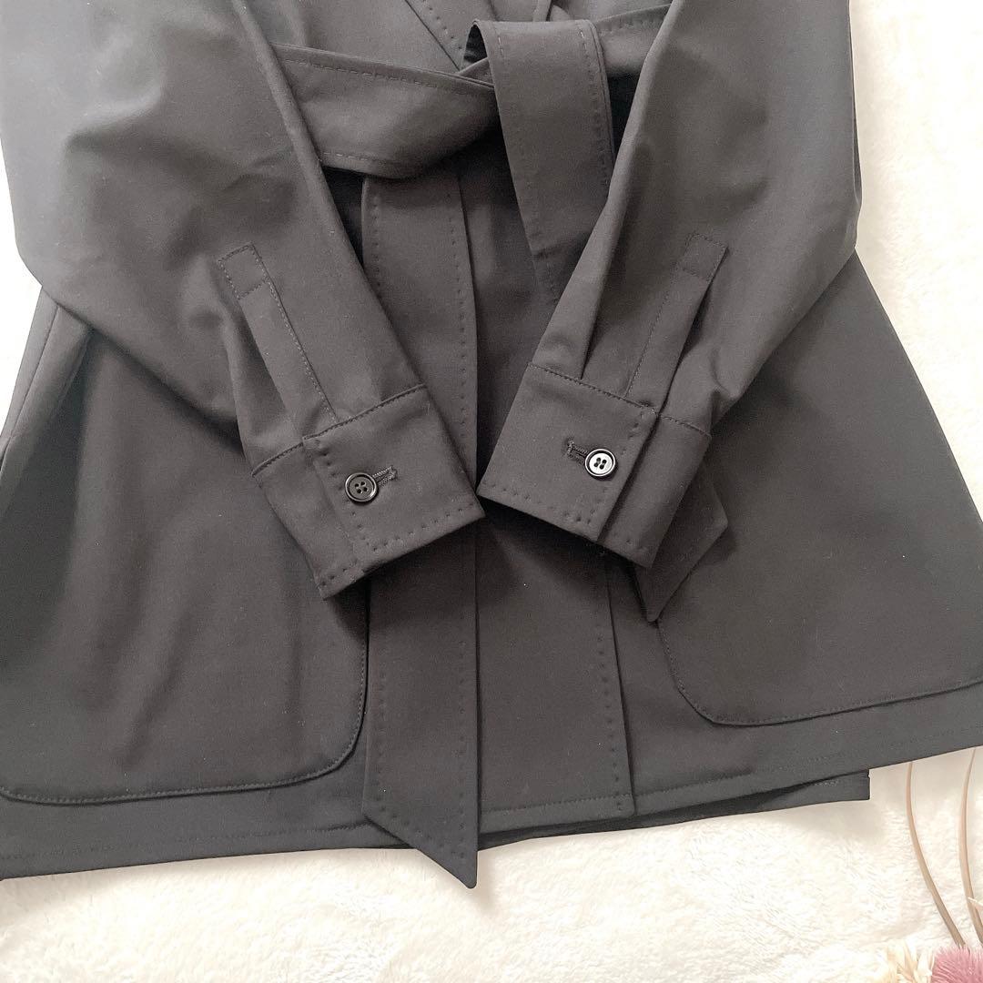 極美品⭐︎Max Mara ブラック ベルテッド 女優襟 ガウンコート 38