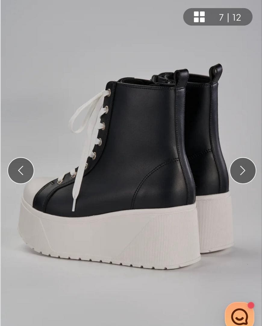 鈴木亜美厚底ハイカットスニーカー Sブラック