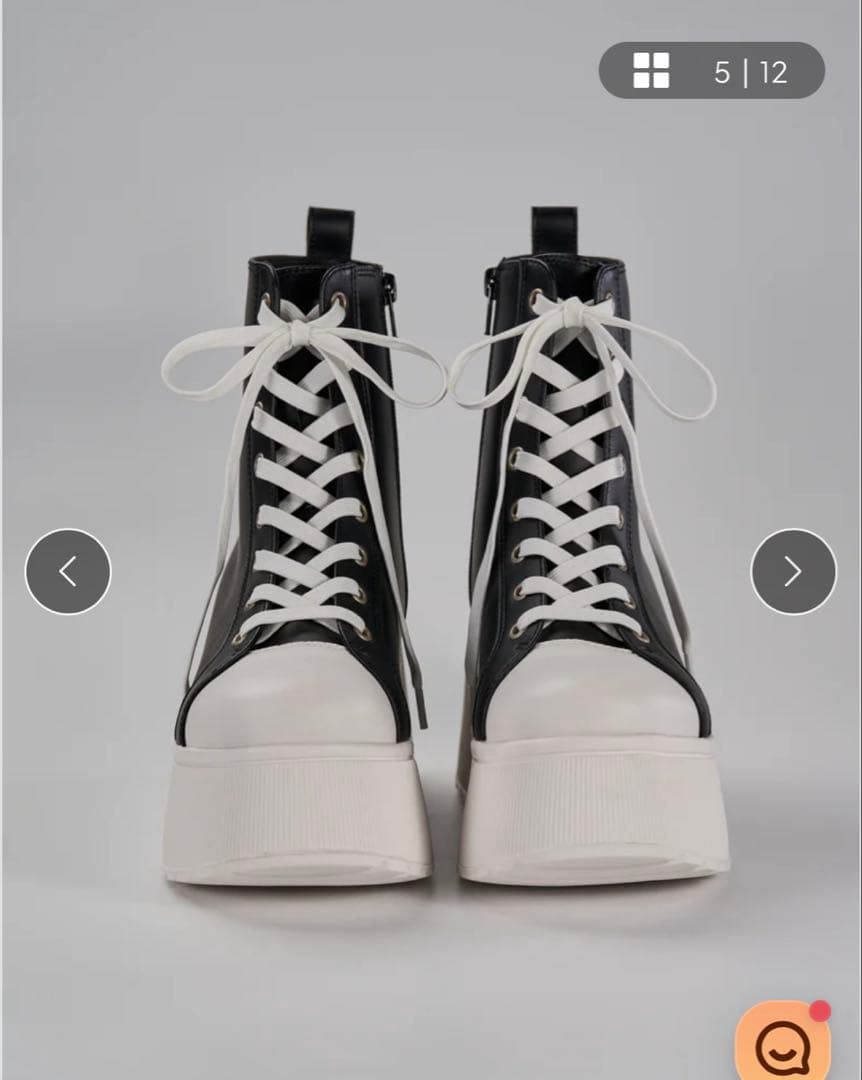 鈴木亜美厚底ハイカットスニーカー Sブラック